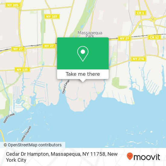 Mapa de Cedar Dr Hampton, Massapequa, NY 11758