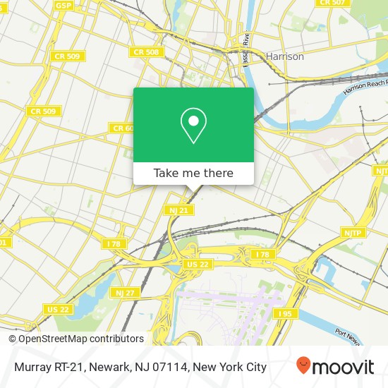 Mapa de Murray RT-21, Newark, NJ 07114
