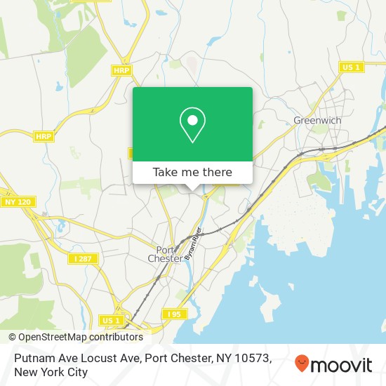 Mapa de Putnam Ave Locust Ave, Port Chester, NY 10573