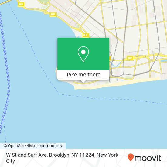 Mapa de W St and Surf Ave, Brooklyn, NY 11224