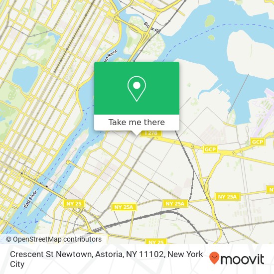Mapa de Crescent St Newtown, Astoria, NY 11102
