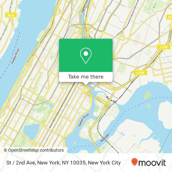 Mapa de St / 2nd Ave, New York, NY 10035
