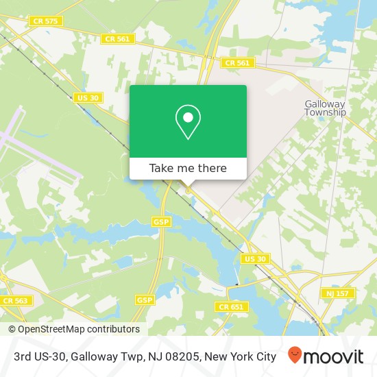Mapa de 3rd US-30, Galloway Twp, NJ 08205