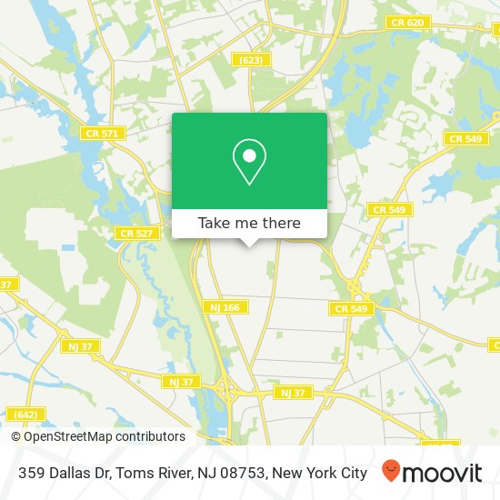 Mapa de 359 Dallas Dr, Toms River, NJ 08753