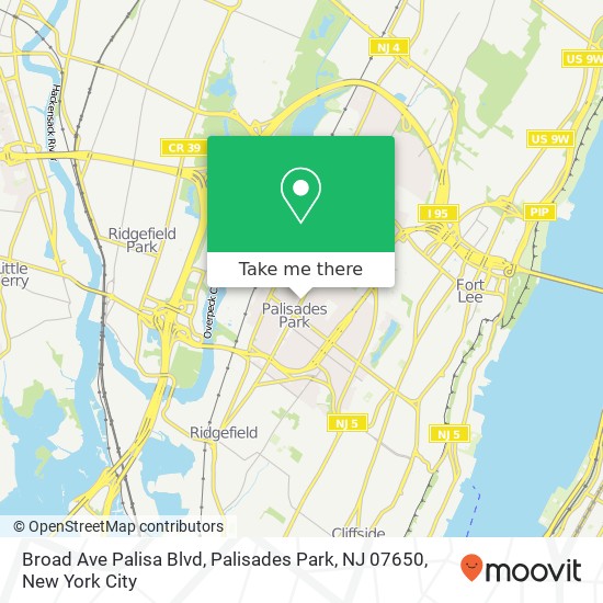 Broad Ave Palisa Blvd, Palisades Park, NJ 07650 map