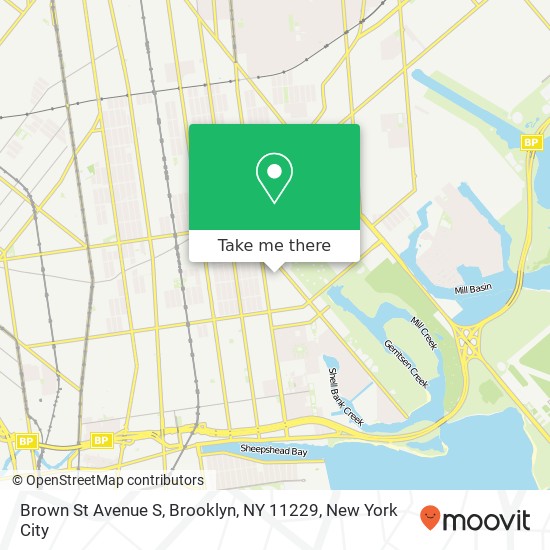 Mapa de Brown St Avenue S, Brooklyn, NY 11229