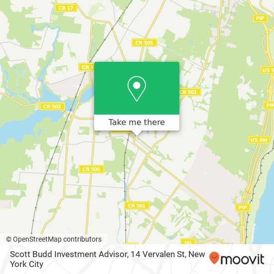 Mapa de Scott Budd Investment Advisor, 14 Vervalen St