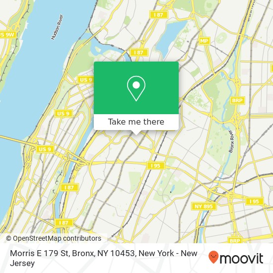 Mapa de Morris E 179 St, Bronx, NY 10453