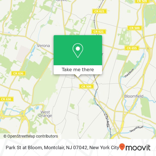 Park St at Bloom, Montclair, NJ 07042 map
