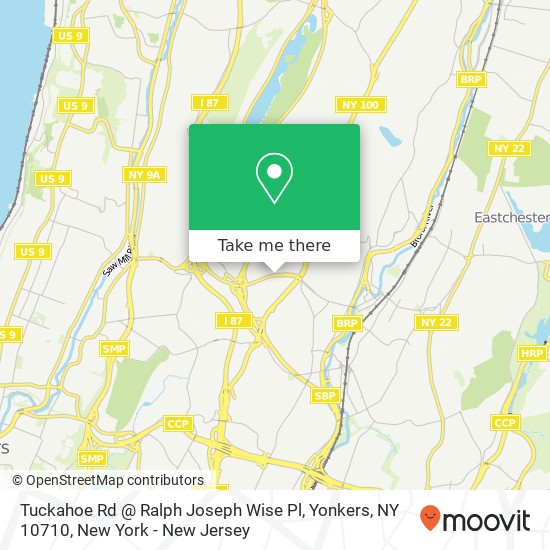 Mapa de Tuckahoe Rd @ Ralph Joseph Wise Pl, Yonkers, NY 10710