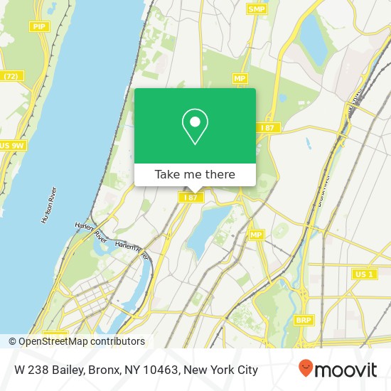 Mapa de W 238 Bailey, Bronx, NY 10463