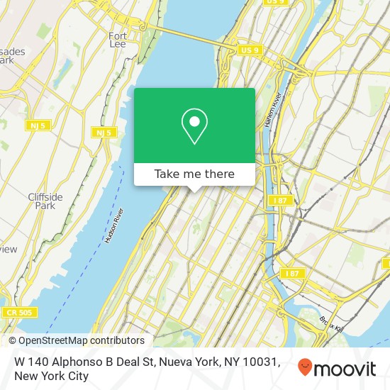 W 140 Alphonso B Deal St, Nueva York, NY 10031 map