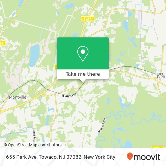Mapa de 655 Park Ave, Towaco, NJ 07082
