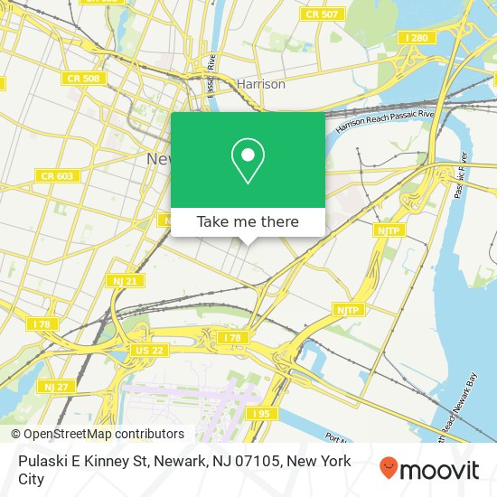 Pulaski E Kinney St, Newark, NJ 07105 map