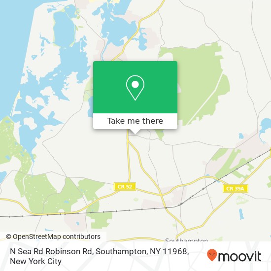 Mapa de N Sea Rd Robinson Rd, Southampton, NY 11968