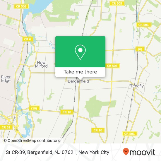 Mapa de St CR-39, Bergenfield, NJ 07621