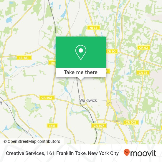 Mapa de Creative Services, 161 Franklin Tpke