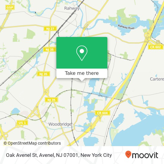 Mapa de Oak Avenel St, Avenel, NJ 07001