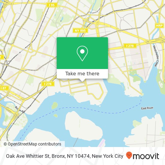Mapa de Oak Ave Whittier St, Bronx, NY 10474