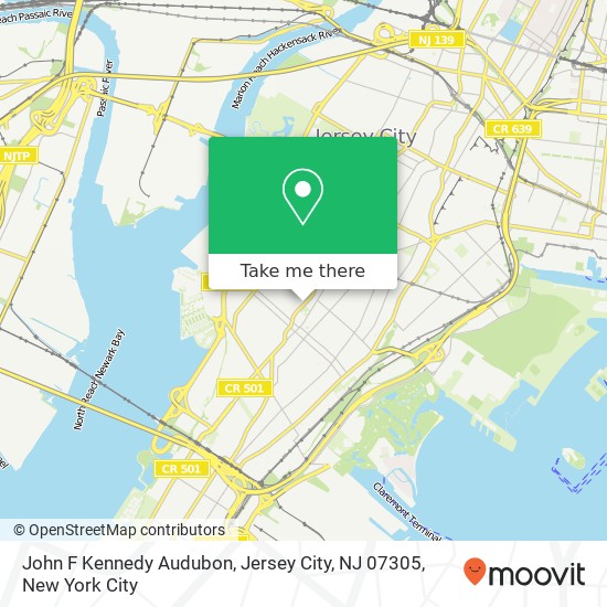 John F Kennedy Audubon, Jersey City, NJ 07305 map