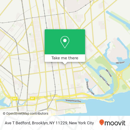Mapa de Ave T Bedford, Brooklyn, NY 11229