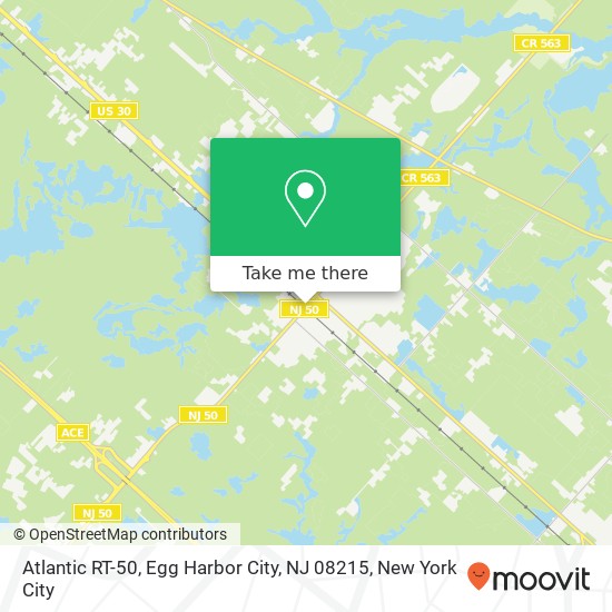 Mapa de Atlantic RT-50, Egg Harbor City, NJ 08215