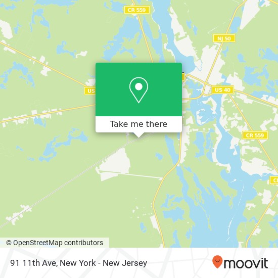 Mapa de 91 11th Ave, Mays Landing, NJ 08330