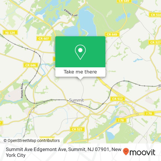 Mapa de Summit Ave Edgemont Ave, Summit, NJ 07901