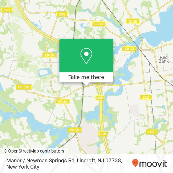 Manor / Newman Springs Rd, Lincroft, NJ 07738 map