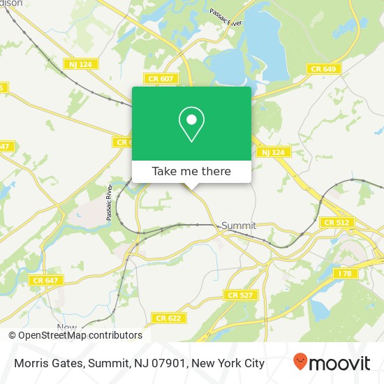 Mapa de Morris Gates, Summit, NJ 07901