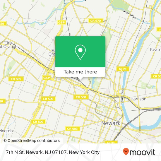 Mapa de 7th N St, Newark, NJ 07107