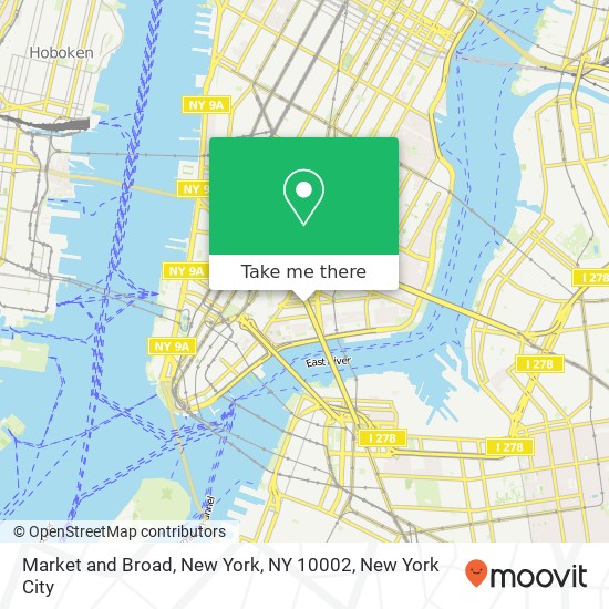 Market and Broad, New York, NY 10002 map