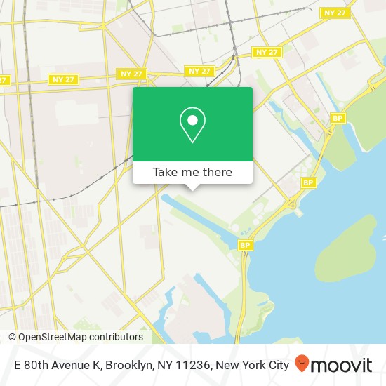 Mapa de E 80th Avenue K, Brooklyn, NY 11236