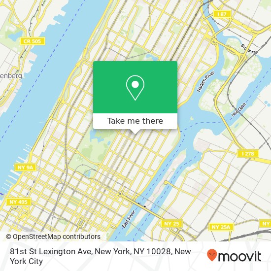 81st St Lexington Ave, New York, NY 10028 map