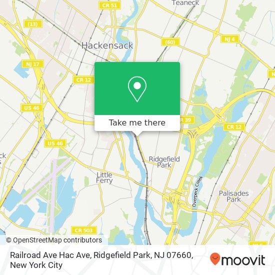 Mapa de Railroad Ave Hac Ave, Ridgefield Park, NJ 07660
