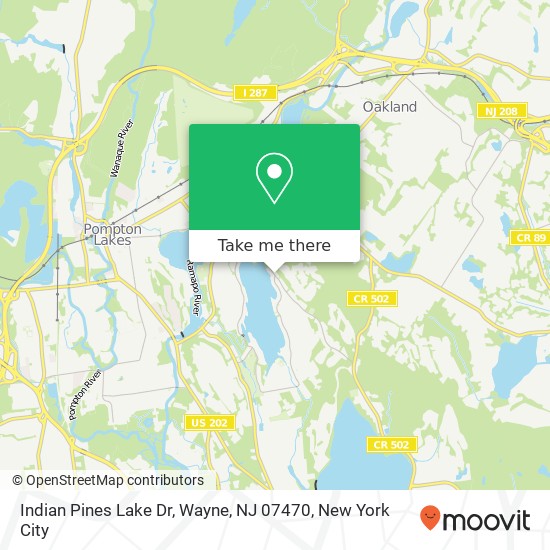 Mapa de Indian Pines Lake Dr, Wayne, NJ 07470