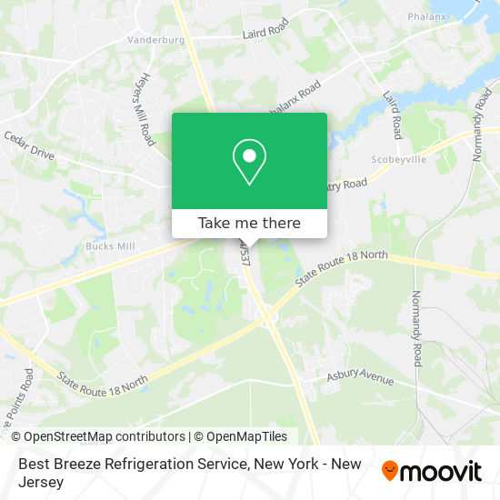 Best Breeze Refrigeration Service map