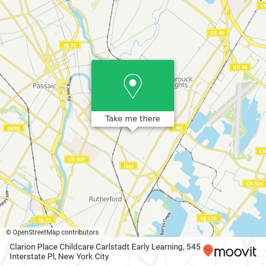Mapa de Clarion Place Childcare Carlstadt Early Learning, 545 Interstate Pl