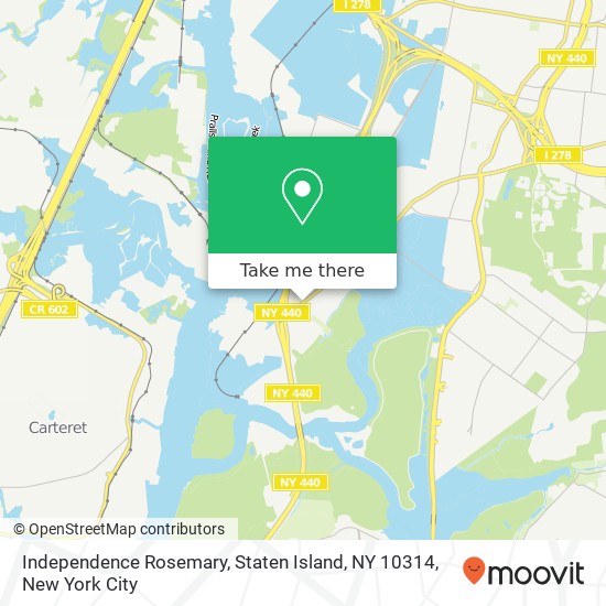 Mapa de Independence Rosemary, Staten Island, NY 10314