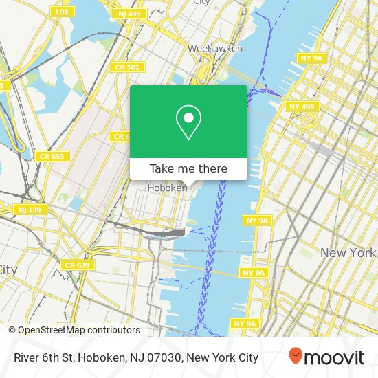 River 6th St, Hoboken, NJ 07030 map