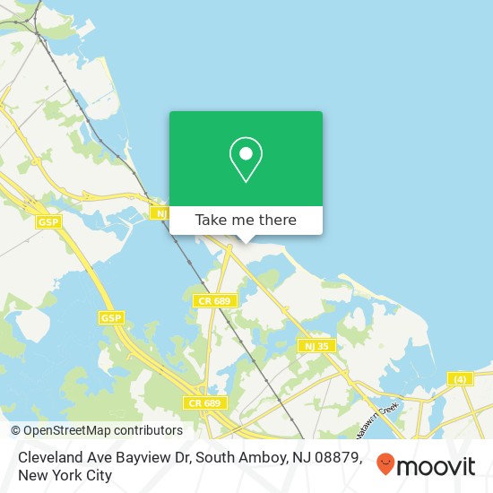 Mapa de Cleveland Ave Bayview Dr, South Amboy, NJ 08879