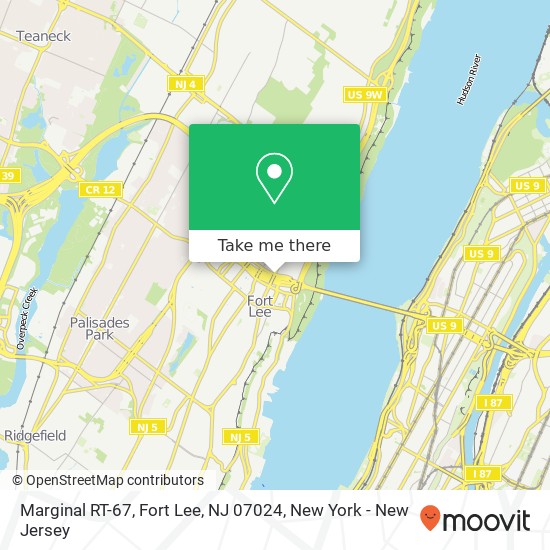 Mapa de Marginal RT-67, Fort Lee, NJ 07024