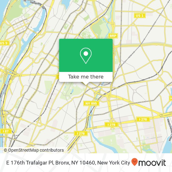 Mapa de E 176th Trafalgar Pl, Bronx, NY 10460