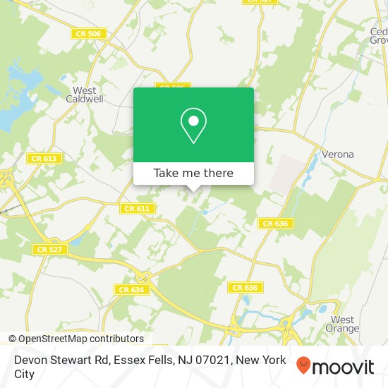 Mapa de Devon Stewart Rd, Essex Fells, NJ 07021