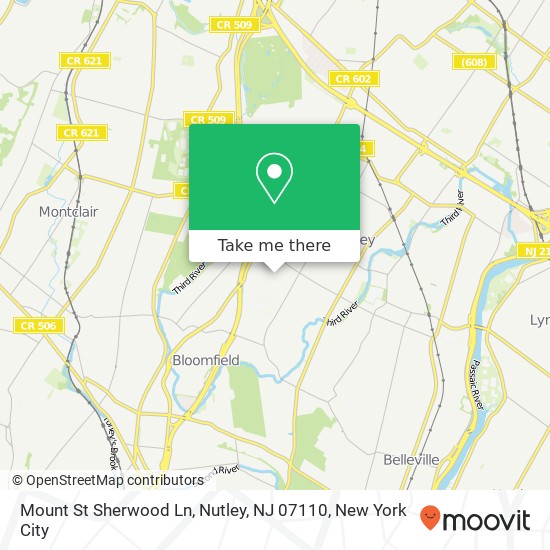 Mount St Sherwood Ln, Nutley, NJ 07110 map