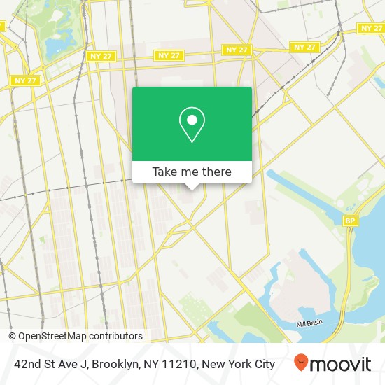 Mapa de 42nd St Ave J, Brooklyn, NY 11210