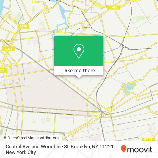 Central Ave and Woodbine St, Brooklyn, NY 11221 map