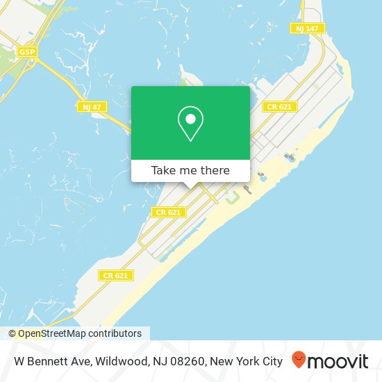 Mapa de W Bennett Ave, Wildwood, NJ 08260