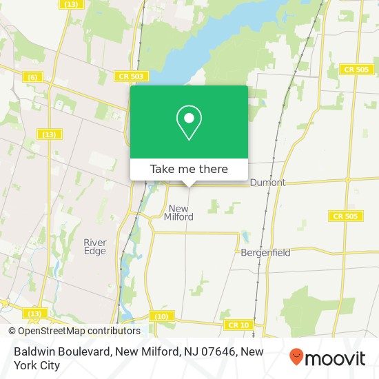 Mapa de Baldwin Boulevard, New Milford, NJ 07646