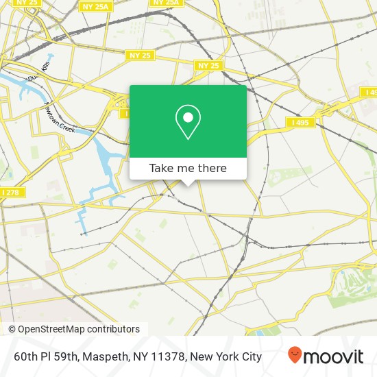 Mapa de 60th Pl 59th, Maspeth, NY 11378